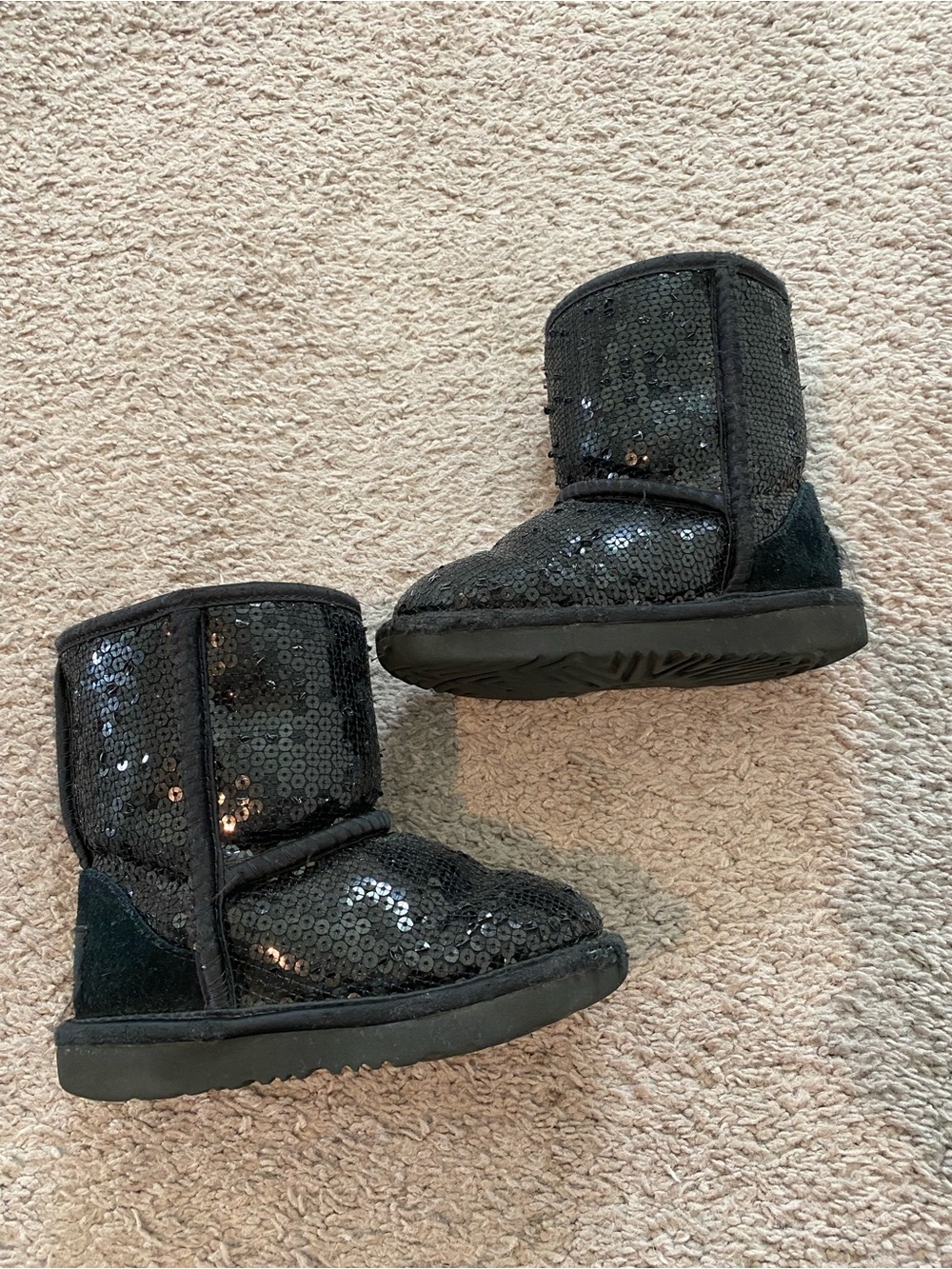 UGG Kids Black Sequined Short Boots